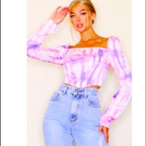NWT Purple Tye Dye Crop Top